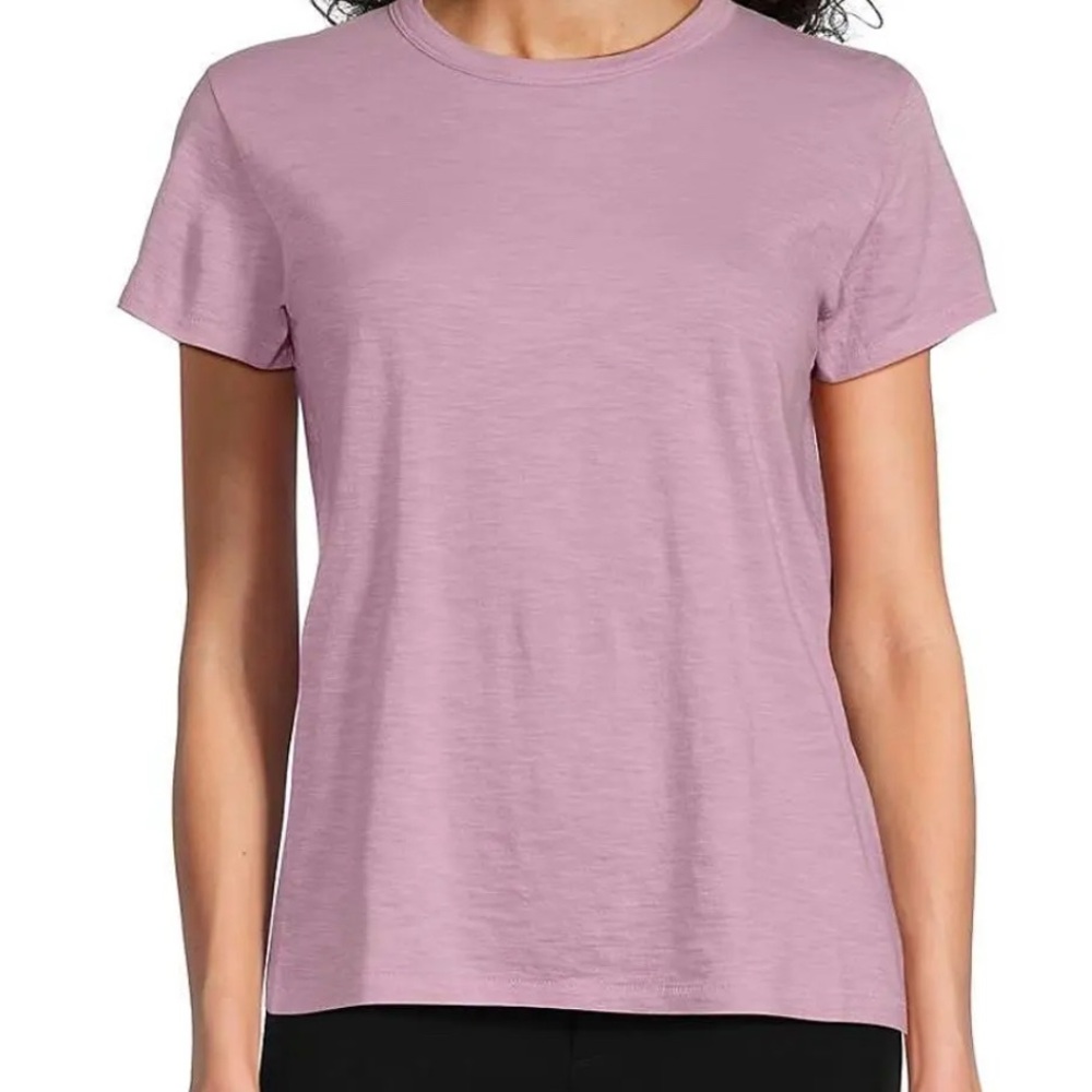 Vince Essential Pima Cotton Crew
Neck T-Shirt Purple Short Sleeve Tee